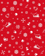 Whimsical Red Snowflakes Pattern Rug