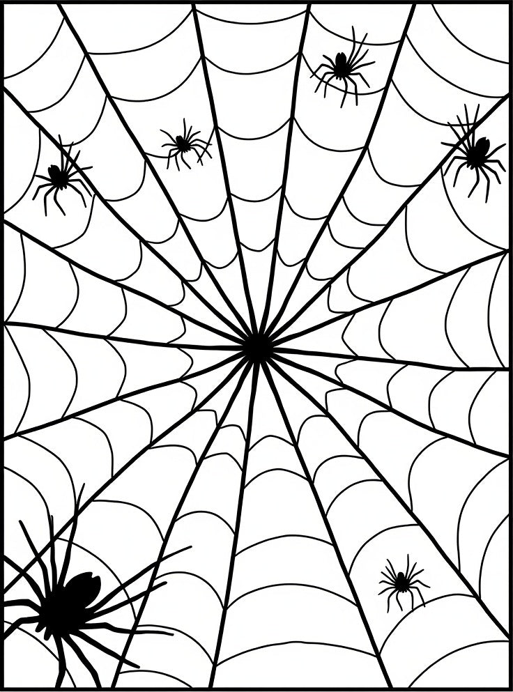 Creepy Spider Web Pattern Rug