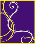 Purple Yellow White Swirl Design Rug