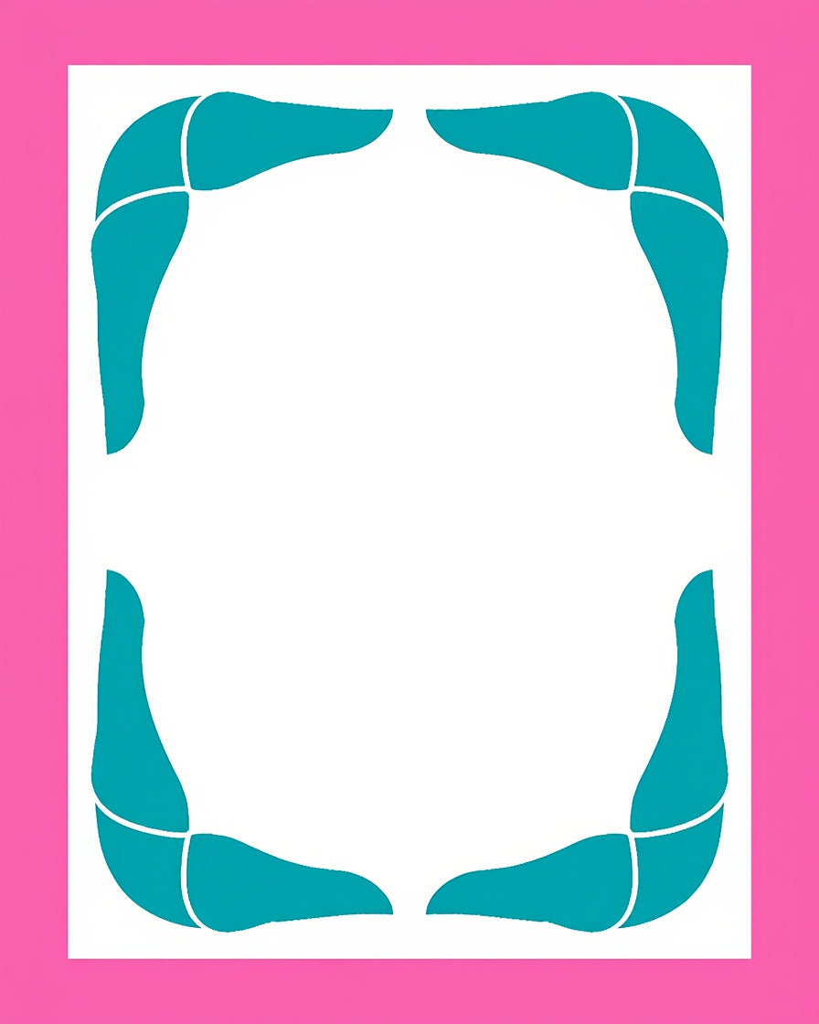 Teal Abstract Curve Pattern Rug