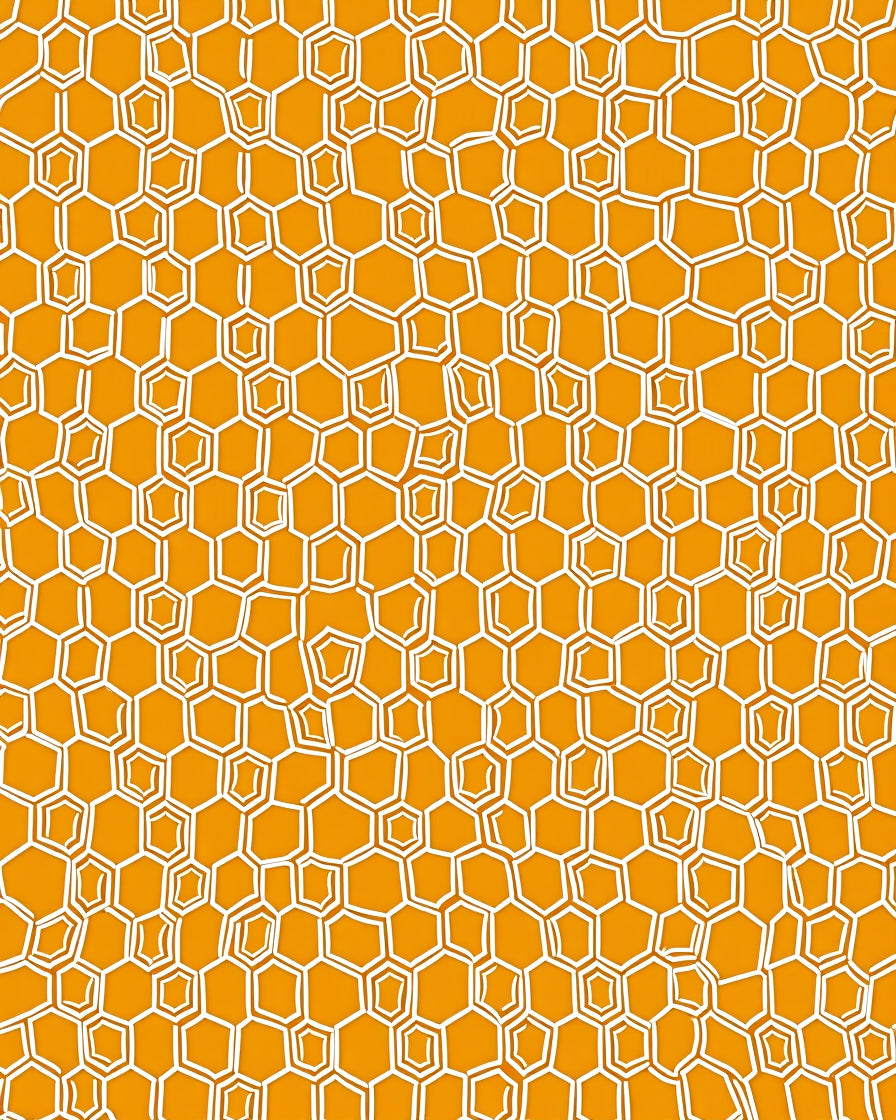 Orange Honeycomb Pattern Rug