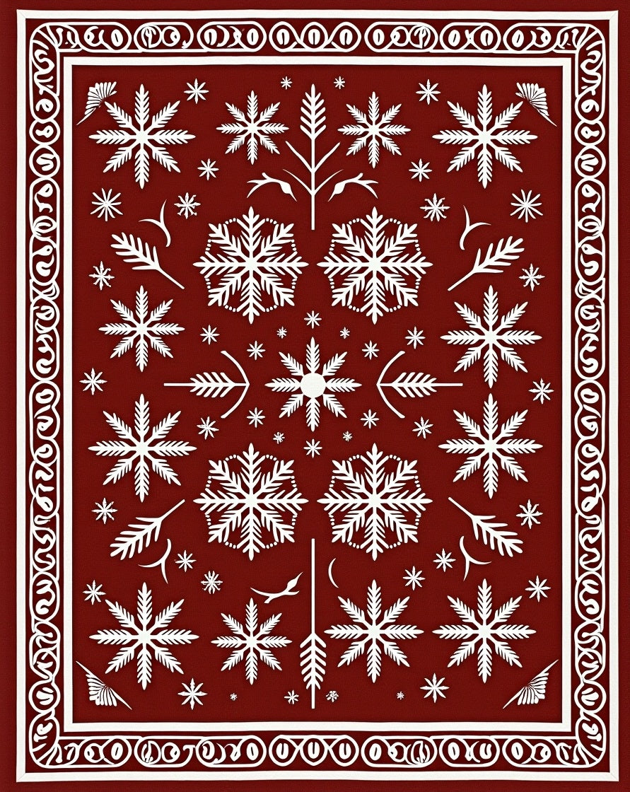 Winter Snowflake Pattern Rug