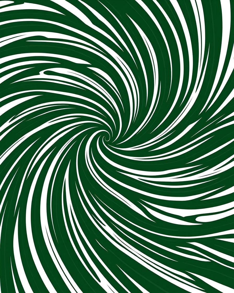 Deep Green Swirl Pattern Textile Rug