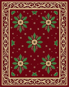Ornate Floral Snowflake Pattern Rug