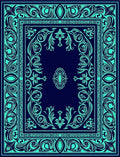 Intricate Teal Floral Scrollwork Design Rug