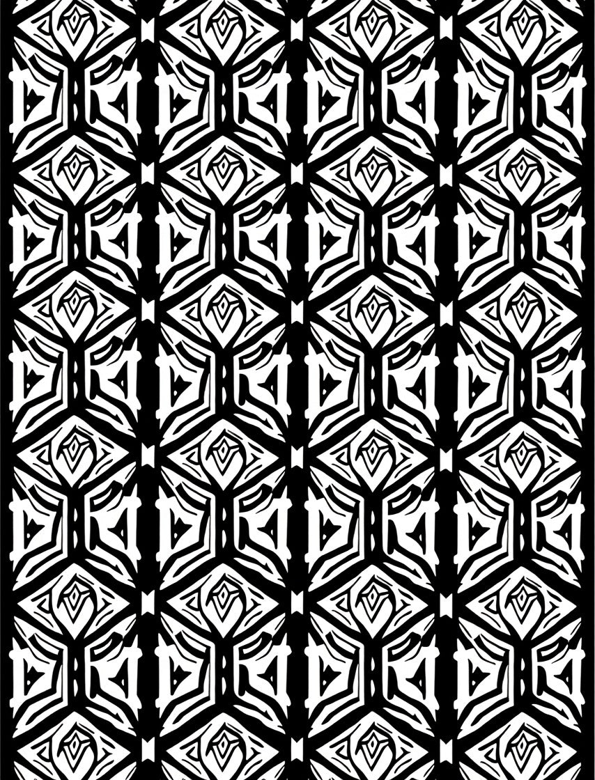Abstract Geometric Tribal Pattern Rug