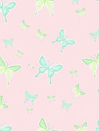 Pastel Butterfly Pattern Decorative Rug