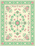 Floral Medallion Patterned Vintage Rug