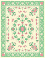 Floral Medallion Patterned Vintage Rug