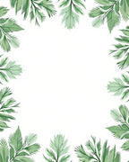 Verdant Green Leaf Pattern Border Rug