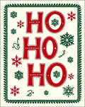 Festive Red Green Snowflake Ho Ho Ho Rug