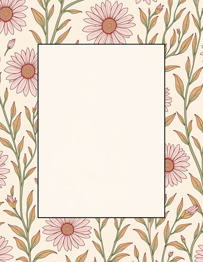 Pink Daisy Floral Pattern Rug