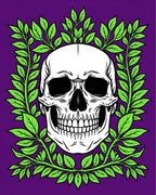 Gothic Skull Laurel Pattern Rug