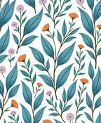Colorful Floral Leaf Pattern Design Rug