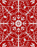 Red White Scrollwork Medina Pattern Rug