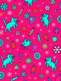 Whimsical Cats Snowflakes Pattern Rug