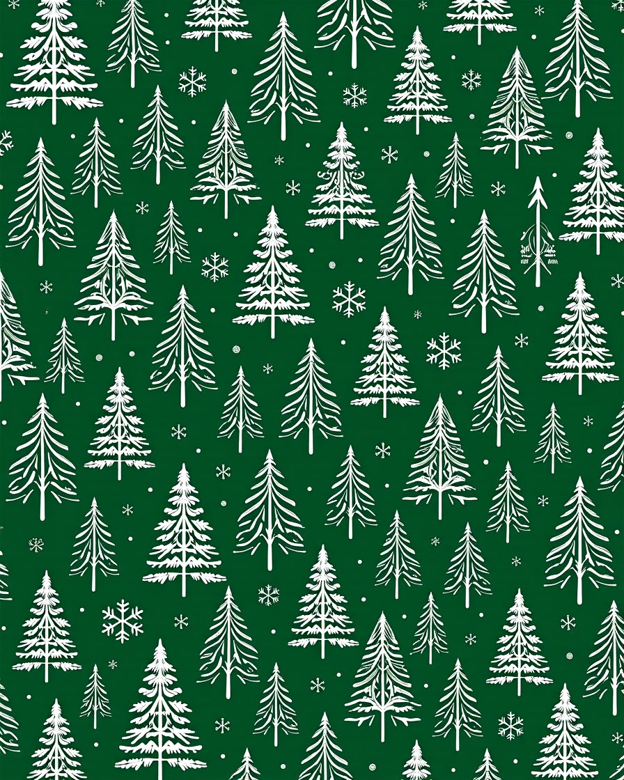 White Trees Green Forest Repeat Rug