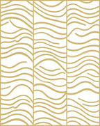 Abstract Golden Wavy Lines Rug