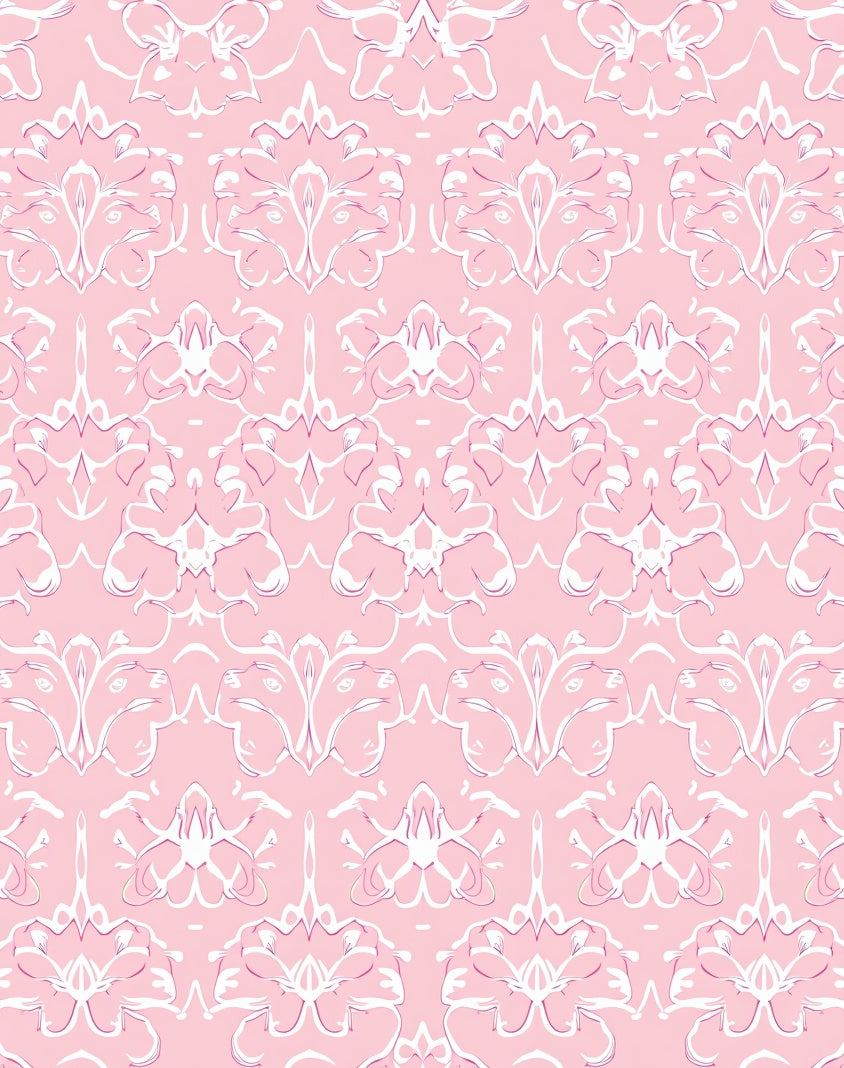White Orchid Floral Pattern Rug