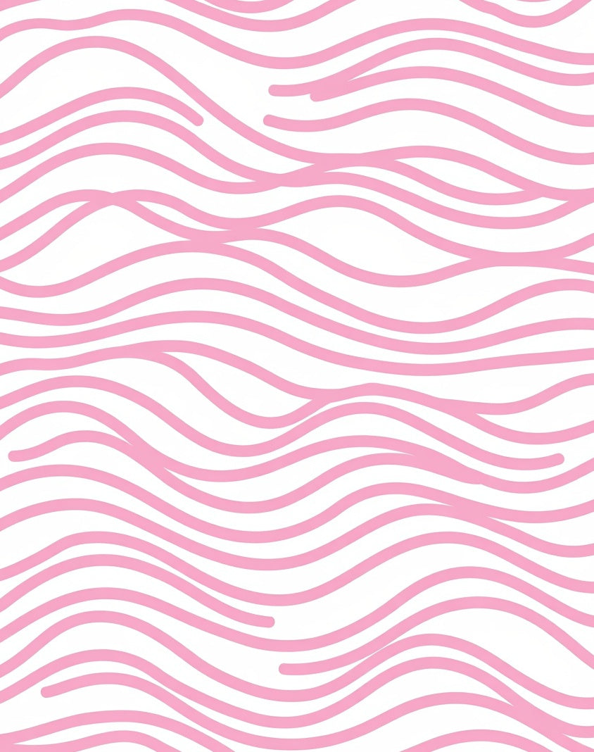 Pretty Pink Wavy Stripe Design Rug