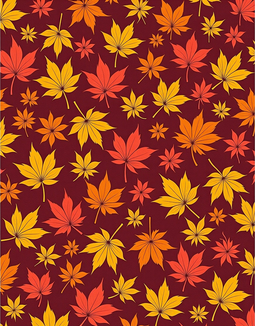 Autumn Leaves Vibrant Pattern Rug