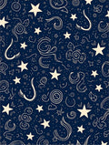 Playful Stars Swirls Pattern Rug