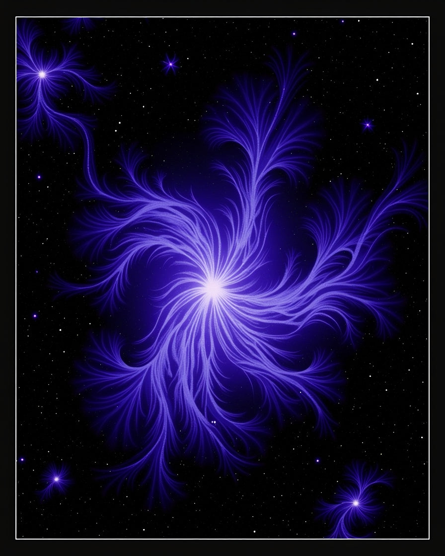 Abstract Swirling Blue Starburst Pattern Rug