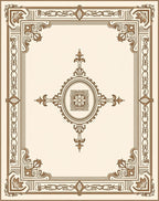 Ornate Floral Border Antique Design Rug