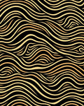 Elegant Gold Wave Pattern Rug
