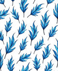 Cool Blue Leaf Pattern Rug