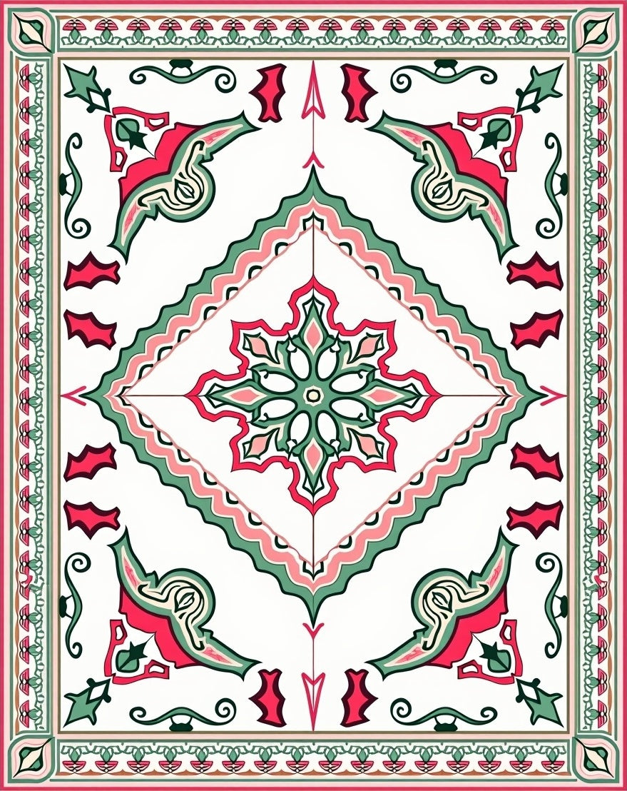 Ornate Floral Vine Patterns Rug