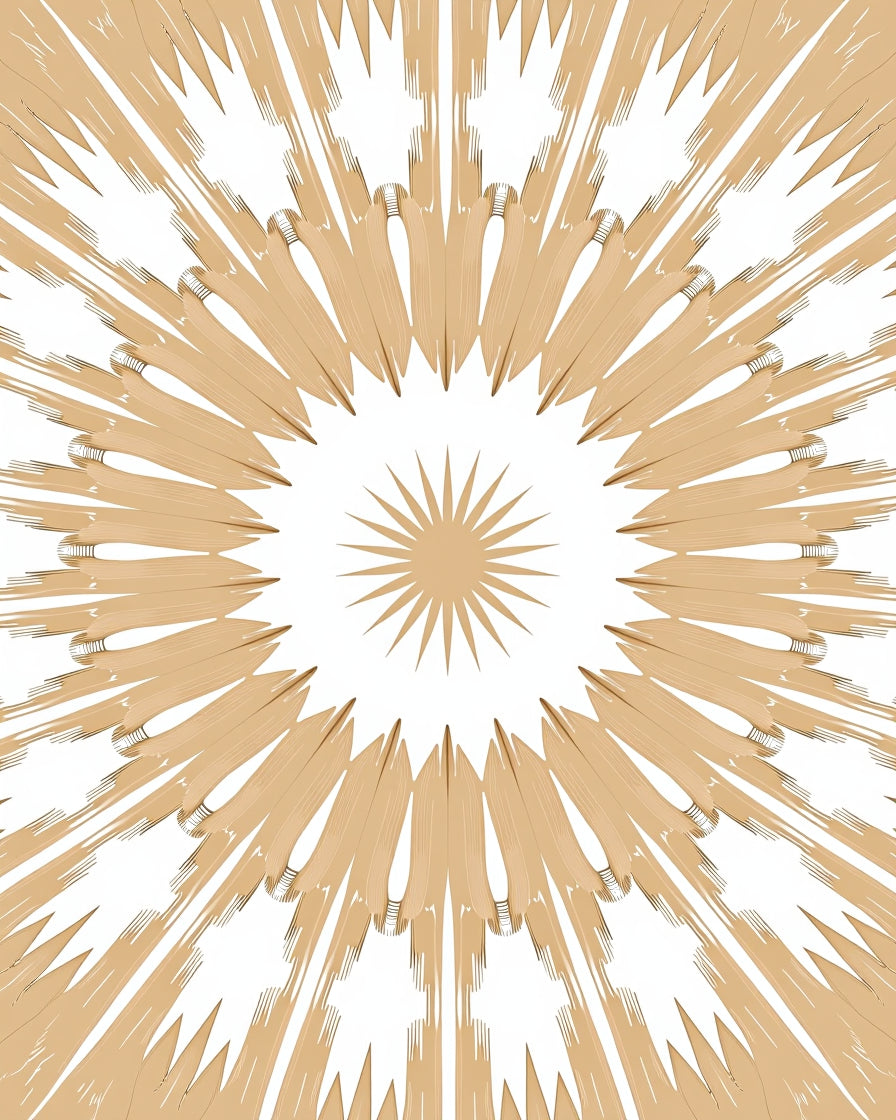 Radiant Sunburst Geometric Design Rug