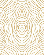 Golden Wood Grain Abstract Contour Rug