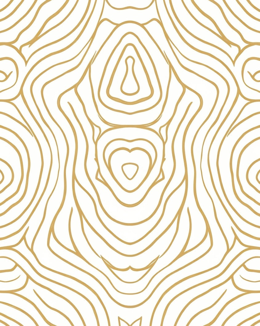 Golden Wood Grain Abstract Contour Rug