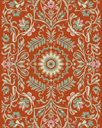 Ornate Floral Medallion Pattern Rug