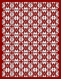 Ornate Red White Patterned Textile Rug