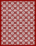 Ornate Red White Patterned Textile Rug