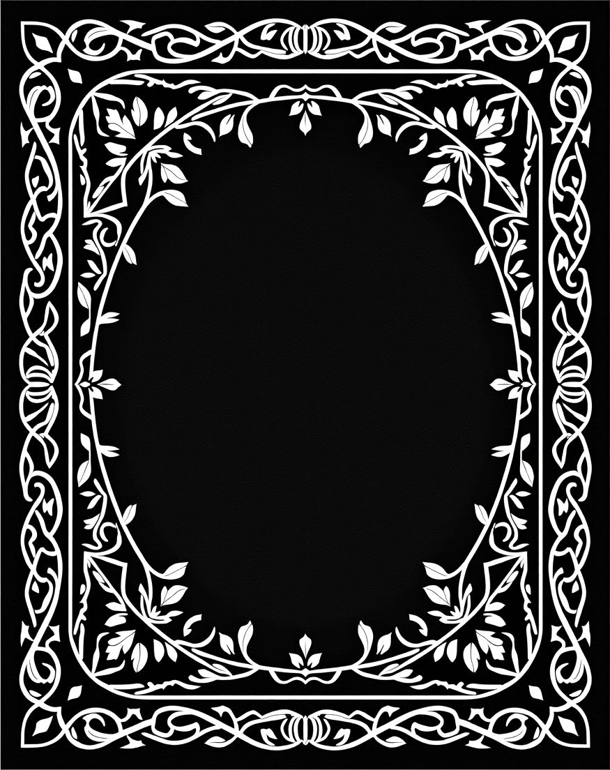 Classic White Floral Vine Scroll Rug