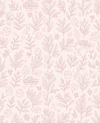 Blush Floral Outline Pattern Rug