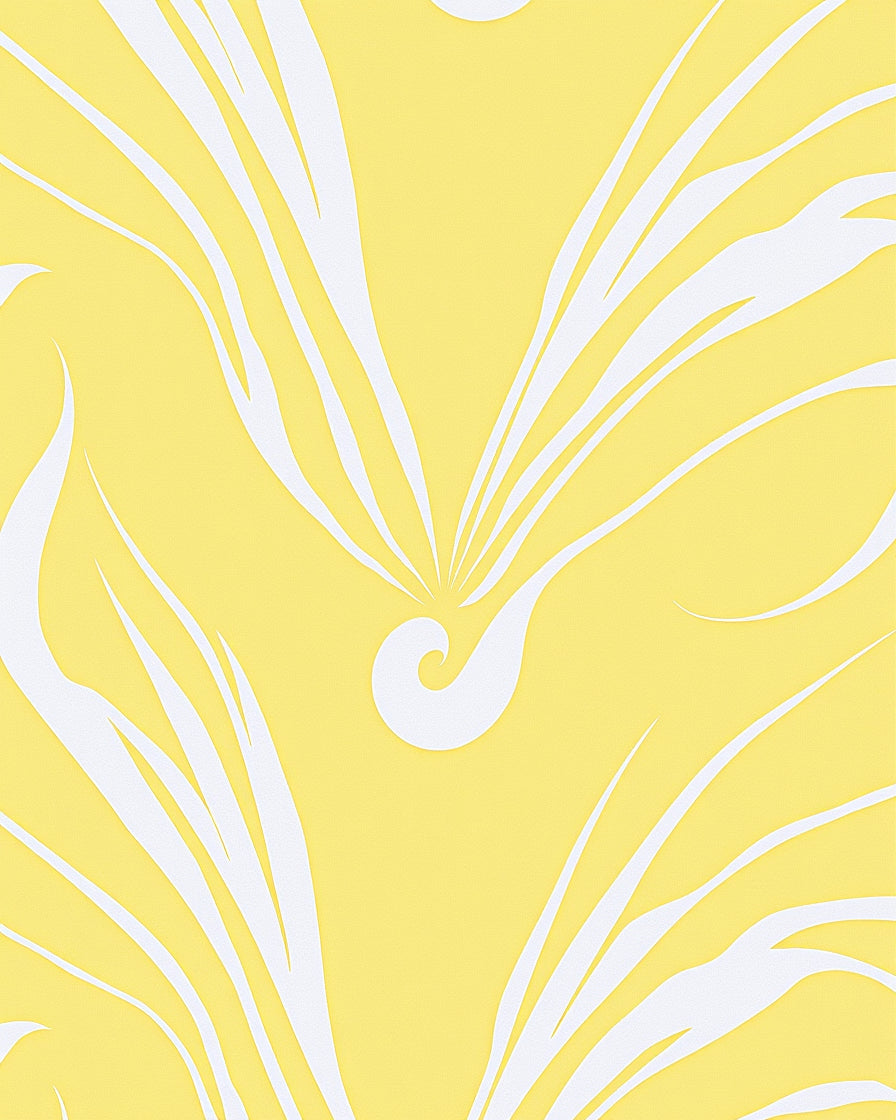 Bold White Abstract Swirl Pattern Rug