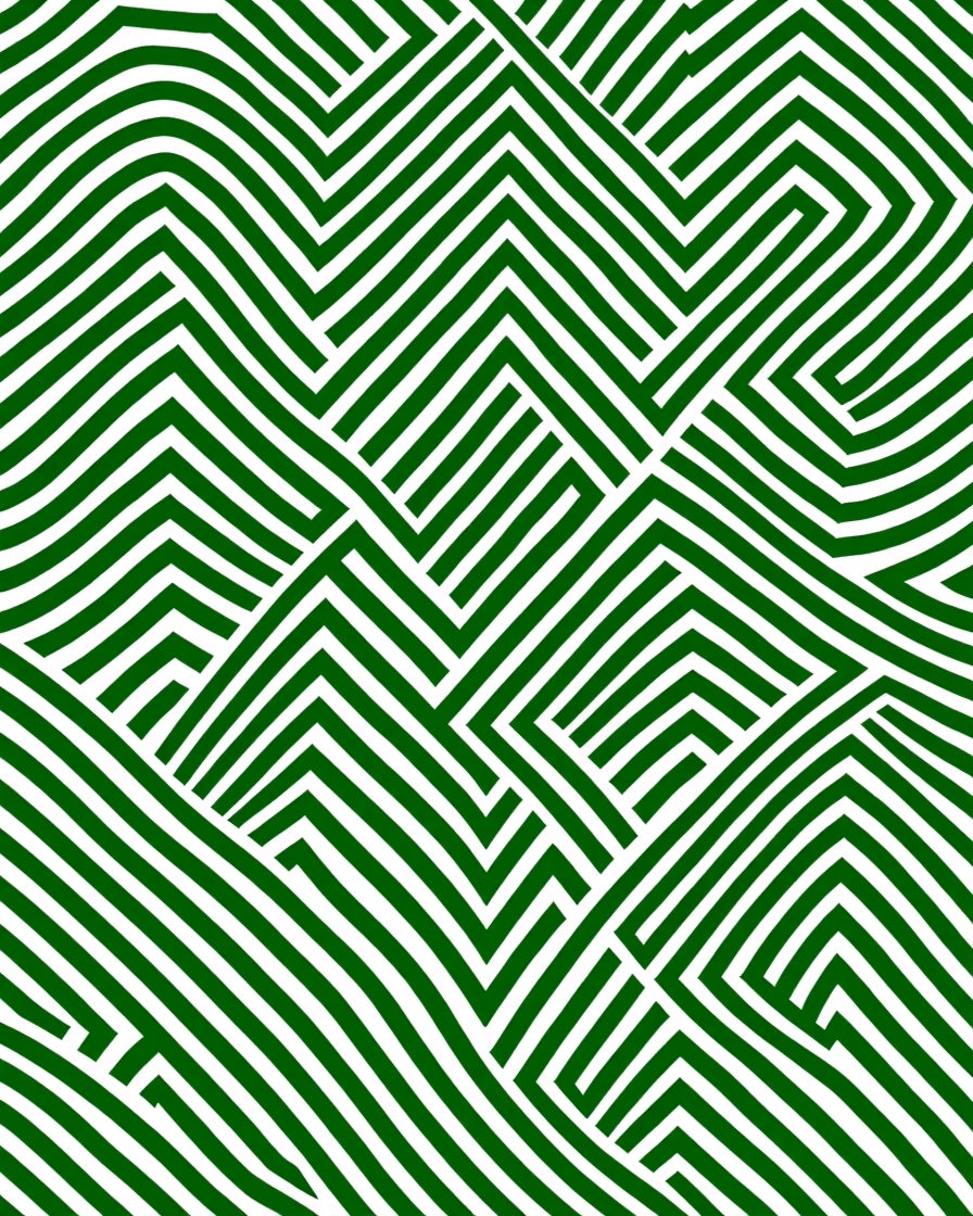 Green White Intersecting Geometric Stripes Rug