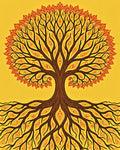 Stylized Tree Root Pattern Rug