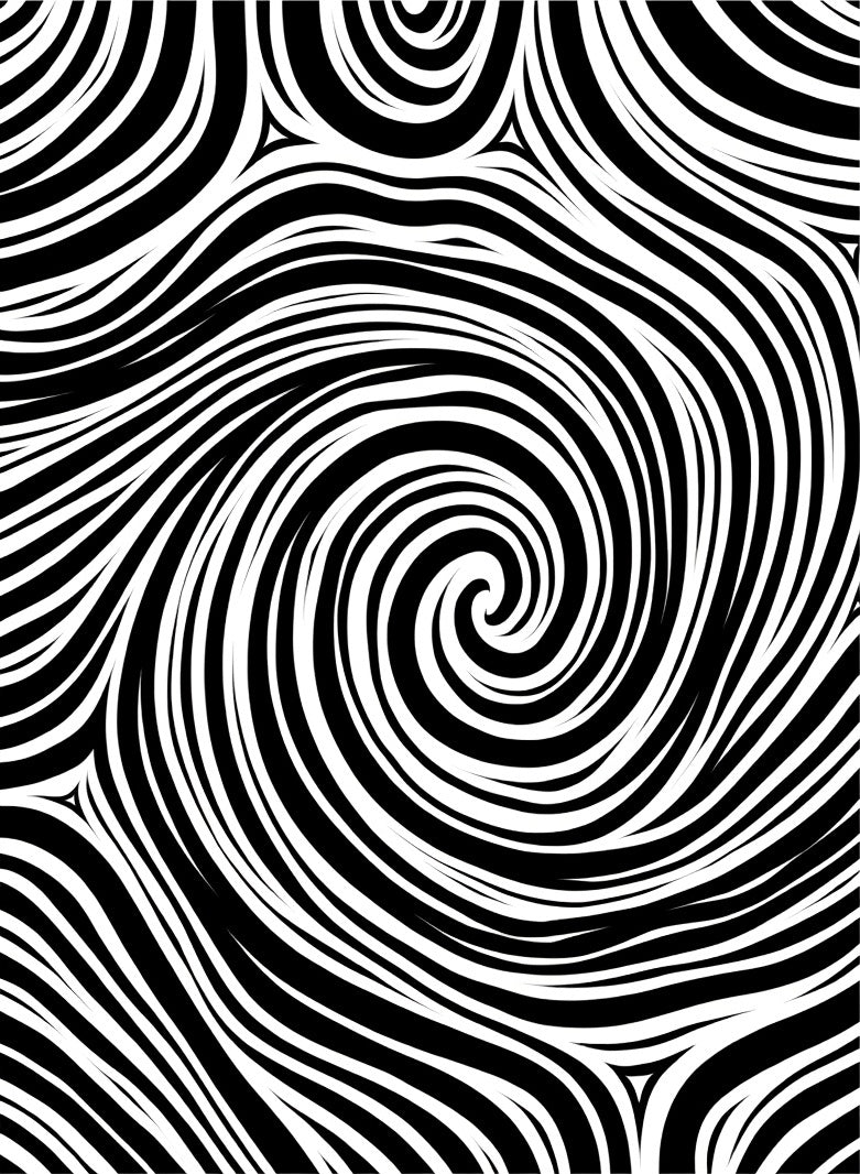 Abstract Swirl Line Pattern Rug
