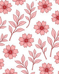 Pink Floral Branches Pattern Rug