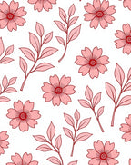 Pink Floral Branches Pattern Rug