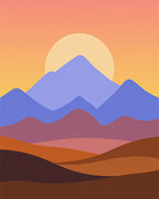 Sunset Mountain Layers Abstract Rug