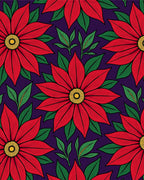 Bold Floral Pattern Red Accent Rug