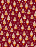 Festive Pinecone Snowflakes Motif Rug