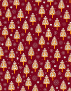 Festive Pinecone Snowflakes Motif Rug