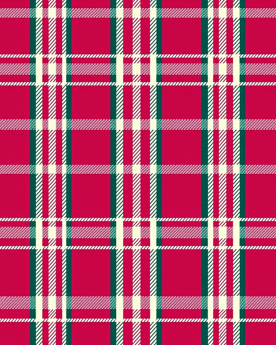 Classic Red Tartan Plaid Design Rug